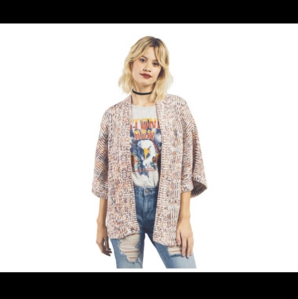 Volcom Chunky Knit Kimono Cardigan Size S/XS multicolor
